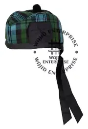 Scottish GLENGARRY Cap Campbell Ancient tartan Military Bonnet Glengarry Hat/Cap
