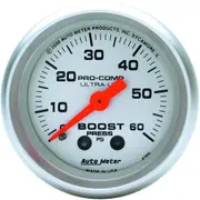 Auto Meter Gauge Ultra-Lite Boost 2 1/16 in. 60psi Mechanical Analog Each AMT-4305