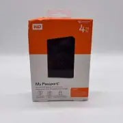 New Western Digital WD Portable My Passport 4TB External HDD WDBPKJ0040BBK-WEMM