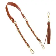 24 Inch Purse Chain Strap Purse Strap Replacement with Tassel, Brown/Gold