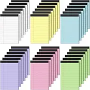 PINJINGPRO Small Legal Pads 5x8 Colored, 36 Pack Note Pads 5x8, Perforated Pink Legal Pad College Ruled, 30 Sheet/Pad, Lined Paper Pads 5x8 Notebook Pad, Purple Legal Pads 5x8 for Study, Office, Home