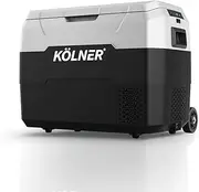 Kolner 40L Fridge Freezer Cooler 12/24/240v Camping Portable Esky Refrigerator with Trolley - Black