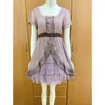 日本斧頭FEMME紫色粉色2手裙帶刺繡紫色粉色腿