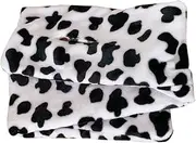 [TOVINANNA] Skin-friendly Cow Spotted Scarf Plush Neck Warmer Pattern Black White Winter Cozy
