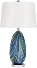 Pablo Modern Table Lamp 27" Tall Swirling Multi Color Blue Hand Blown Art Gla...