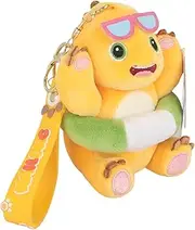 Mini Yellow Dragon Plush - Cartoon Animal - 11cm Stuffed Hanging Toy for Backpack, Purse or Keys - Cute Portable Plush Gift and Accessory m, Single Attribute, Consulte la descripción