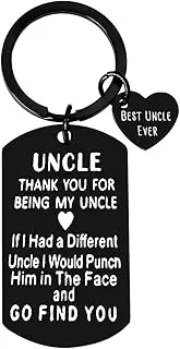[Kefley] Fun Uncle Keychain Gifts from Niece Nephew Thank You Uncle Gifts for Fathers Day Birthday Christmas Best Uncle Ever Gifts for Men If I Had A Different Uncle Key Chain from Kids