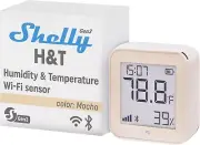 Shelly H&T Gen 3 Mocha Wi-Fi and Bluetooth Temperature & Humidity Sensor Home...