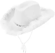 [STARTIST] Cowboy Hat for Women Creative Feather Cowgirl Hat for Performance Party Favor