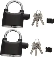 BCOATH 2Pcs Durable U Shape Lock High Decibel Security Lock for Motorcycles Bicycles Compact Portable Design with Keys Batteries Alarm Lock