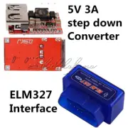 OBD2 II ELM327 V2.1 Bluetooth Diagnostic Car Interface Step Down Converter 5V 3A