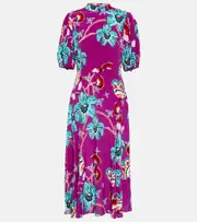 [Diane von Furstenberg] Diane von Furstenberg Nella floral midi dress AU 8 multicoloured