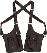 [Generic] Double Shoulder Armpit Bag for Men, Shoulder Purse Holster Bag with Double Shoulder Strap