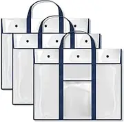 3Pcs Large Waterproof Art Portfolio Bag with Handle, A2/A3/A4 Paper Art Portfolio Artist Carry Bag, Art Carrying Case, Artwork Portfolio Case, Files Tote Bag for Poster Sketch Drawing Photography