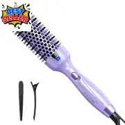 1.5" Ionic Thermal Heated Round Brush for Blowout & Curls, Dual Voltage (Purple)