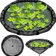 Floating Flora Fish Barrier, 2025 New Floating Island Planter for Ponds,Plant Protector Fine Mesh Floating Pond Corral with Lifting Ring,Black Round Floating Plant Ring,Water Features Pond Decor