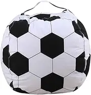 GLEAVI Stuffable Football Pattern Bean Bag Chair Cover Zipper Storage Bag for Easy Access Functional Seating Lounger Machine Washable