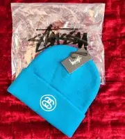 NWT Stussy Cuffed Knit Hat Beanie "Sky Blue" / Cyan