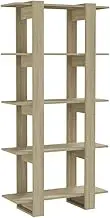 Bookcase Room Divider Sonoma Oak - 80x30x160 cm Engineered Wood Standing Shelf for Home & Office, Space Saving Storage Solution, Modern Style