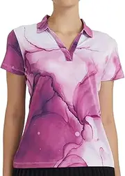 [SPORTY BUFF] Womens Golf Shirt - Performance Moisture Wicking Quick-Dry Golf Polo Shirts for Women