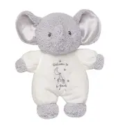 Little Me Plush Elephant Rattle Toy with Welcome to The World White