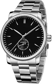 [KINGNUOS] Men's Watches Self Winding Mechanical Business Wrist Watch Stainless Steel Waterproof Men's Fashion Watc