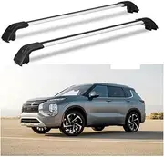 TINIANHHCT Cross Bars Lockable Fits for Mitsubishi Outlander 2022-2025 with Flush Side Rails Roof Rack Cargo Luggage Carrier, Black+Silver