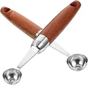 MOTHNUR Cookie Dough Scoops Ice Ball Makers Set of 2 Stainless Steel Fruit Baller Easy to Use for Kitchen