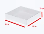 5 Square 8cm White Clear Invitation Bomboniere Box Wedding Favour Macron Cookie