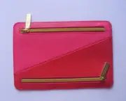 Napoleon Perdis Makeup Cosmetic Bag Zipper Bright Coral Pink Red Limited Edition