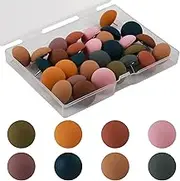 30pcs Matte Push Pins, Colorful Round Map Pins Resin Decorative Push Pins Steel Point Reusable Cute Thumb Tacks Pushpin for Cork Boards, Photos, Calendar, Home, Office, Packed in Box