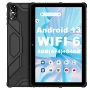 10 Inch Android 13 Tablet, 8(4+4)GB+64GB 1TB Expand, Wifi 6, Dual Box Speakers a