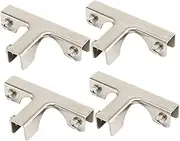 GAXIRE 4Pcs Shaped Glass Shelf Clamps Support Clips for Glass Panels Easy Install Fixation for Glass Cabinets Display Units and Balustrades