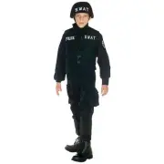 Underwraps Costumes Boys' Deluxe SWAT Costume - Size 4-6 - Black