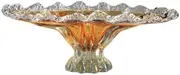 Fruit and Produce Storage Basket Glass Fruit Plate Wavy Edge Large Fruit Plate Ornaments Modern Living Room Hotel Coffee Table Desktop Candy Storage Plate Suitable for Kitchen Counters
