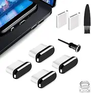 Fanoshon 4 Pack USB C Dust Cover Plugs Type C Charging Port Cap Black, Compatible with iPhone 16 15 Pro Max Plus Samsung S25 S24 S23 S22 Ultra Anti Lost USB C Phone Charm Dirt Protector, Wireless
