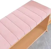 4 cm Thick Bench Cushion 140/120/150/cm x 40cm 2/3 Seater Outdoor/Indoor Seat Cushion Washable, 45D High Resilience Foam, with Zipper(Pink,150x55cm/59x22in)
