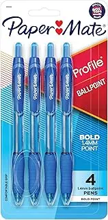 Paper Mate Profile Retractable Ballpoint Pen - Blue 4-pack