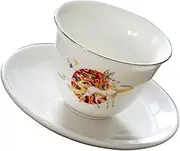 FUNOMOCYA 1 Set Ceramic Tea Cup with Coaster Retro Kung Fu Tea Container for Home Office Compact Portable Design and Entertaining Guests