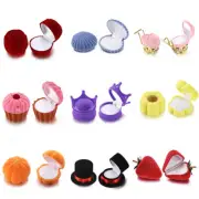 Flocking Jewelry Box Necklace Earrings Propose Rings Display Case Storage Box