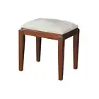 Espresso Upholstered Vanity Bench Stool for Makeup Desk with Cushion
