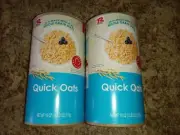 LOT of 2 Ralston Foods Quick Oats Made W/ Whole Grain Oats, 18 Oz Each
