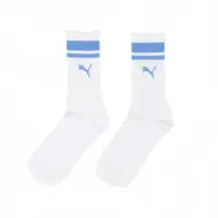 在飛比找momo購物網優惠-【PUMA】襪子 Fashion 白 淺藍 長襪 中筒襪 條