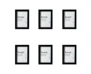 6x Unigift 10x15cm Iconic MDF Glass Photo Frame Picture Holder Home Decor Black