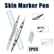 2PC Microblading Tattoo Eyebrow Marker Pen Surgical Skin Ruler for Piercing Tool