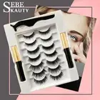 7Pairs/set Magnetic Eyelashes With Tweezer False W9K8 Long Ship R0L2