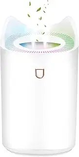 Joollurm Humidifier for Bedroom, 20H Last, Auto-Shut Off, RGB Light, 3L Large Capacity Cool Mist Air Humidifier for Home, Office & Plant, for Cough Allergies Asthma Relief