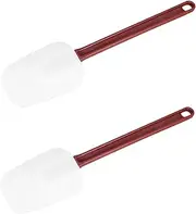 High Heat Resistant Silicone Scraper Spoon Commercial Spatula for Cooking, Rubber Spatula Set of 2 (2 x 13.5'' Spoon Shape)