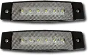 Ardillion 2 PCS 24V LED 6 SMD WHITE FRONT SIDE MARKER CLEARANCE LIGHTS POSITION LAMPS FLAT BASE FOR TRUCK LORRY WAGON TRAILER