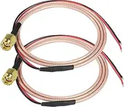 XMSJSIY SMA Pigtail Cable Bare Wire Open End Solder Coaxial Coax Cable SMA Famale Connector PCB Welding RG316 Antenna Extension Wire 0.8M/2.6FT-2 pcs (SMA Male)